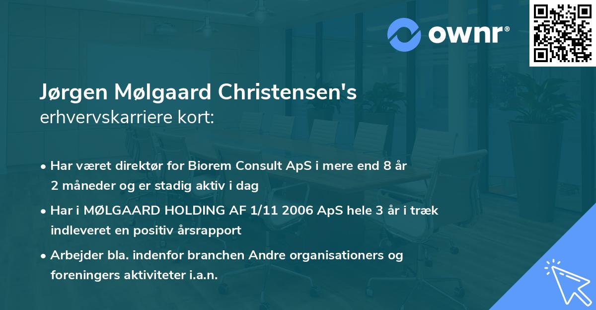 Jørgen Mølgaard Christensen's erhvervskarriere kort