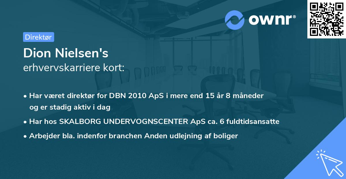 Dion Nielsen's erhvervskarriere kort