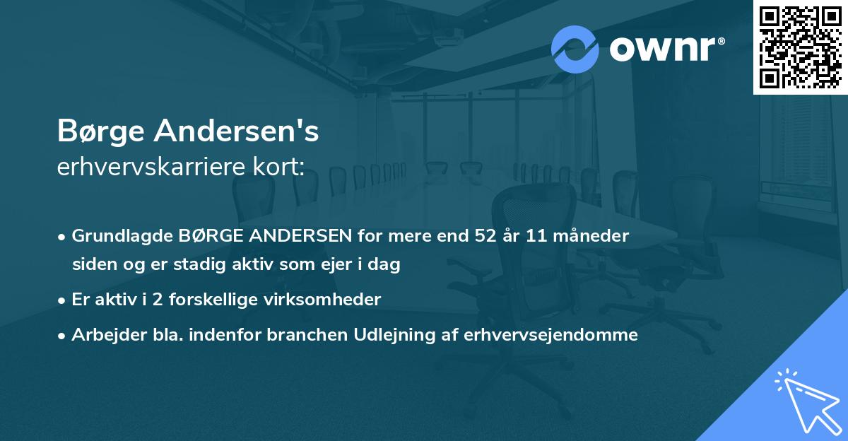 Børge Andersen's erhvervskarriere kort