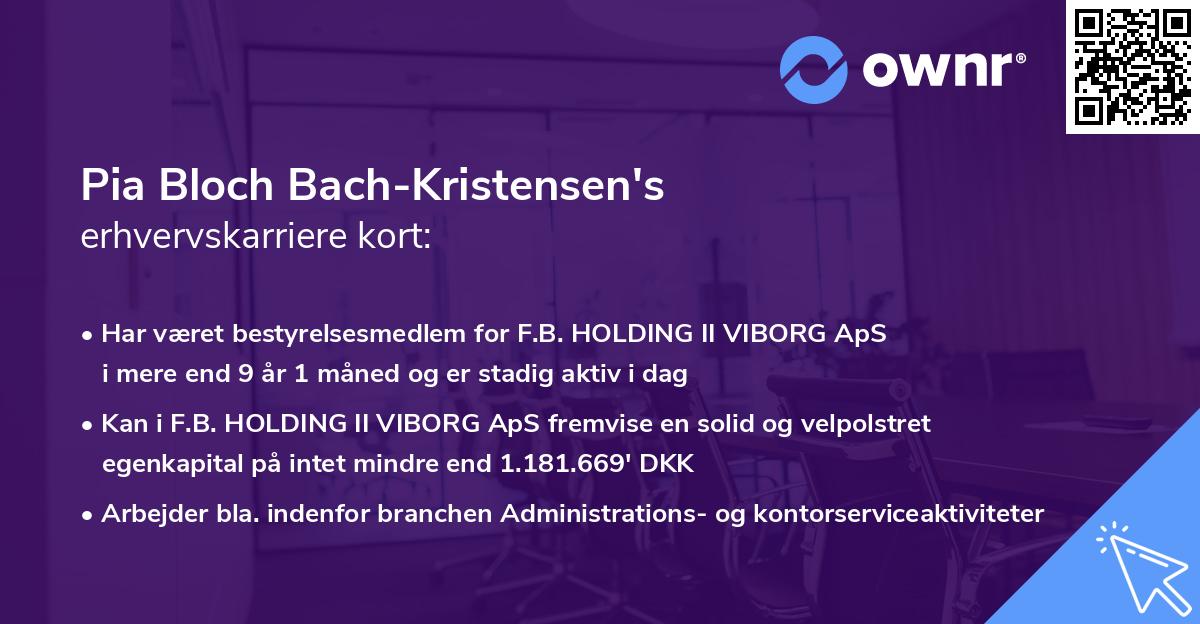 Pia Bloch Bach-Kristensen's erhvervskarriere kort