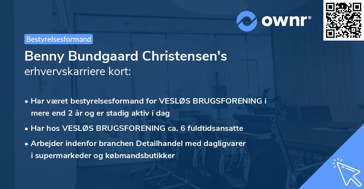 Benny Bundgaard Christensen's erhvervskarriere kort