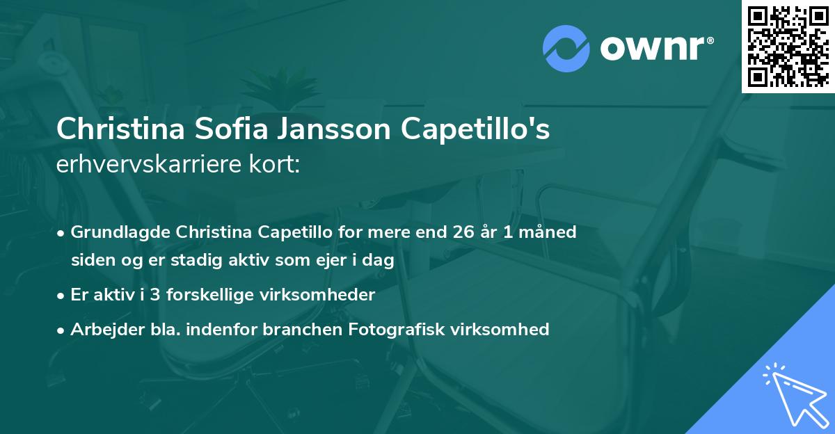 Christina Sofia Jansson Capetillo's erhvervskarriere kort