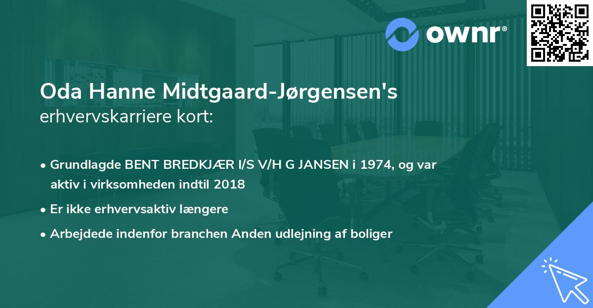 Oda Hanne Midtgaard-Jørgensen's erhvervskarriere kort