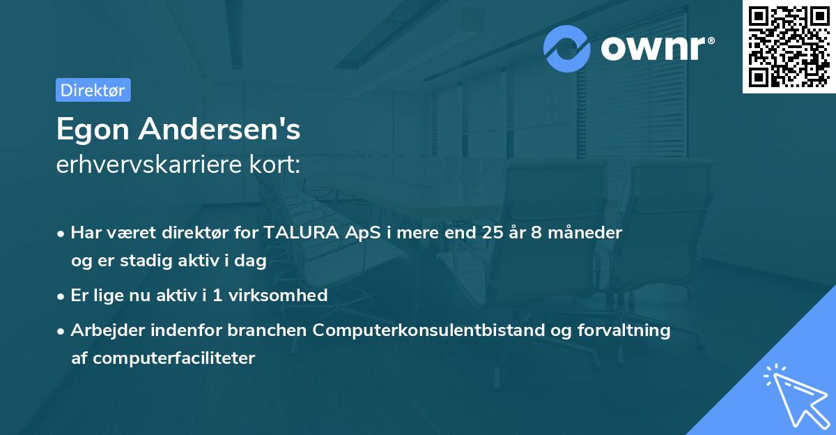 Egon Andersen's erhvervskarriere kort
