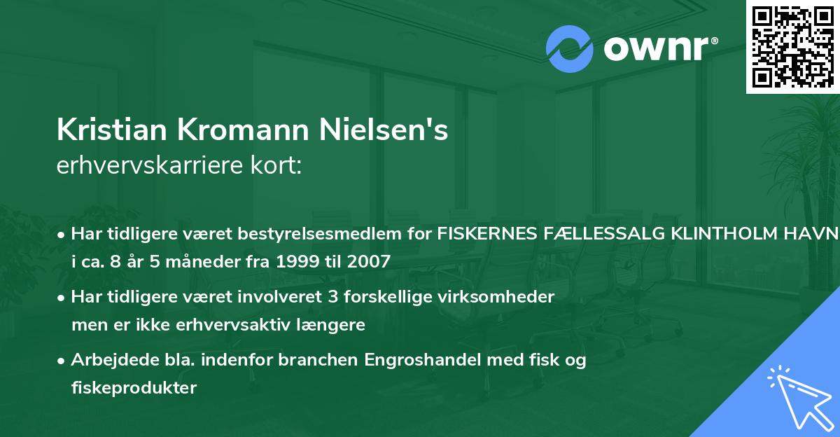 Kristian Kromann Nielsen's erhvervskarriere kort