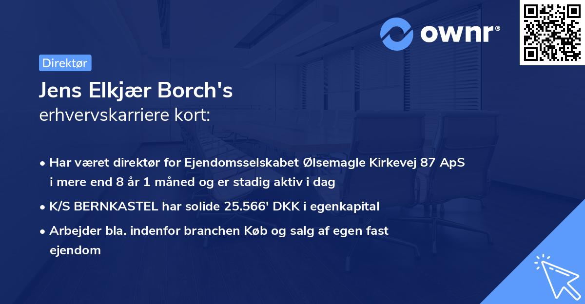 Jens Elkjær Borch's erhvervskarriere kort