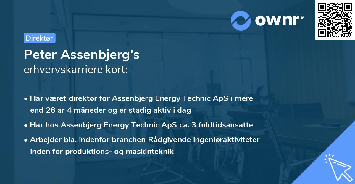 Peter Assenbjerg's erhvervskarriere kort