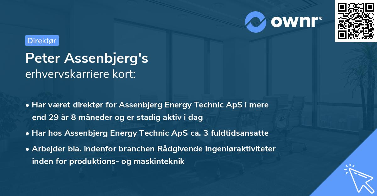 Peter Assenbjerg's erhvervskarriere kort