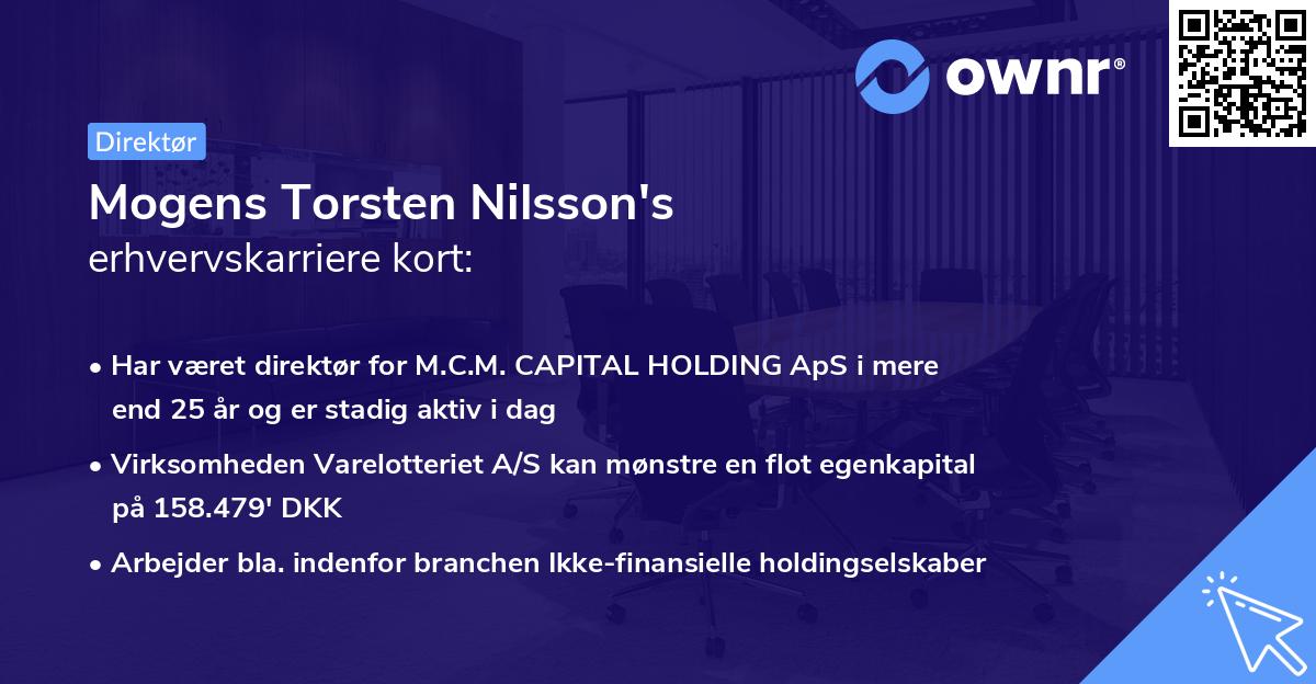 Mogens Torsten Nilsson's erhvervskarriere kort