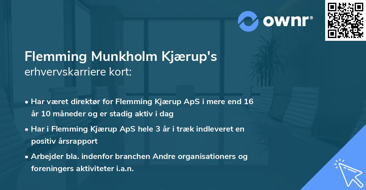 Flemming Munkholm Kjærup's erhvervskarriere kort
