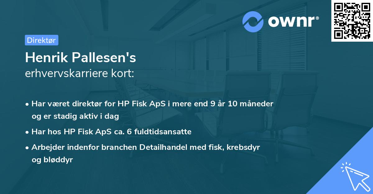 Henrik Pallesen's erhvervskarriere kort