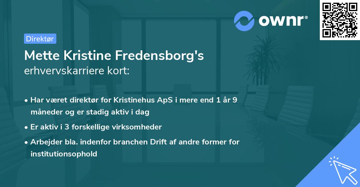 Mette Kristine Fredensborg's erhvervskarriere kort