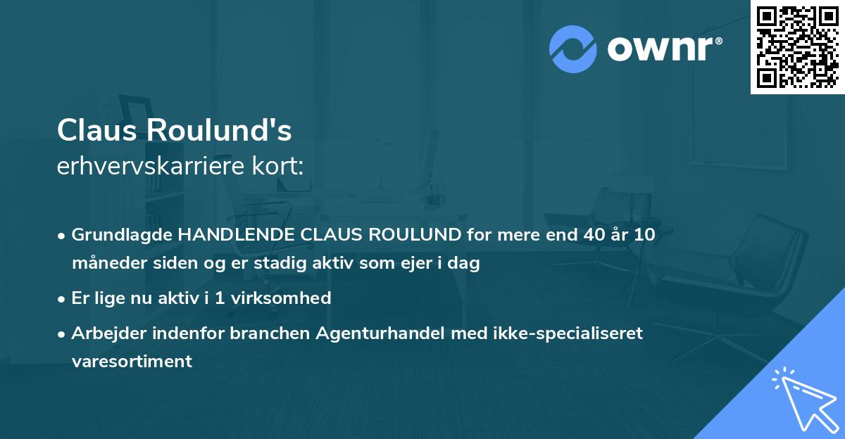 Claus Roulund's erhvervskarriere kort