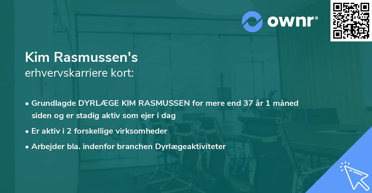 Kim Rasmussen's erhvervskarriere kort