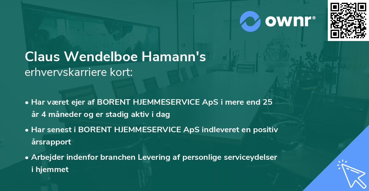 Claus Wendelboe Hamann's erhvervskarriere kort