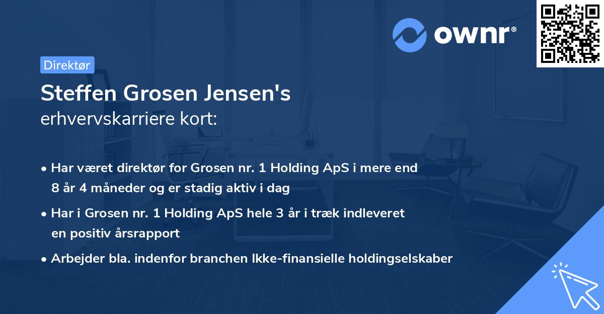 Steffen Grosen Jensen's erhvervskarriere kort