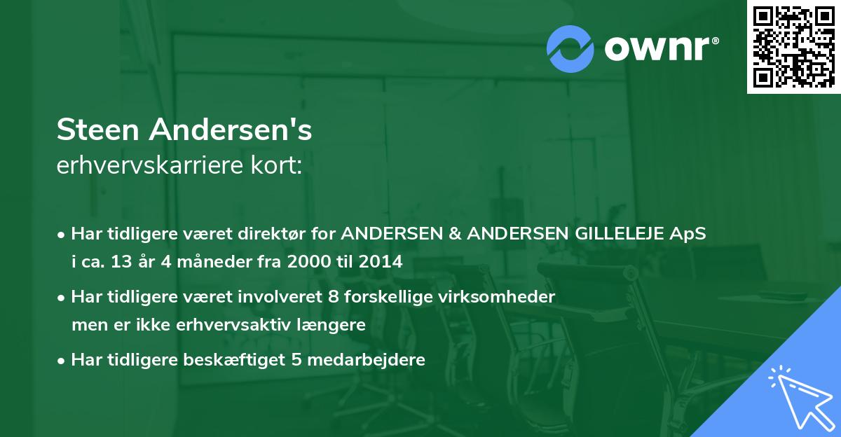 Steen Andersen's erhvervskarriere kort