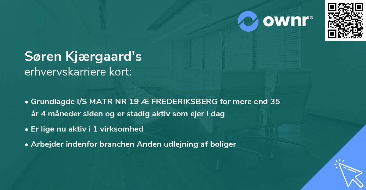 Søren Kjærgaard's erhvervskarriere kort