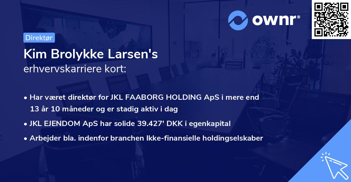 Kim Brolykke Larsen's erhvervskarriere kort