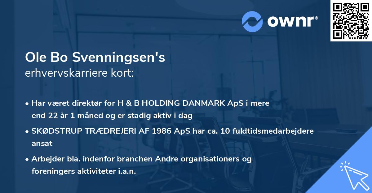 Ole Bo Svenningsen's erhvervskarriere kort