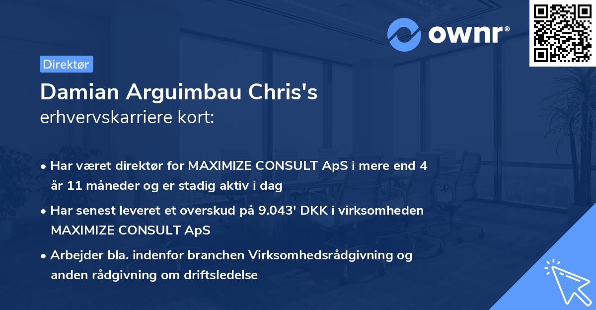 Damian Arguimbau Chris's erhvervskarriere kort