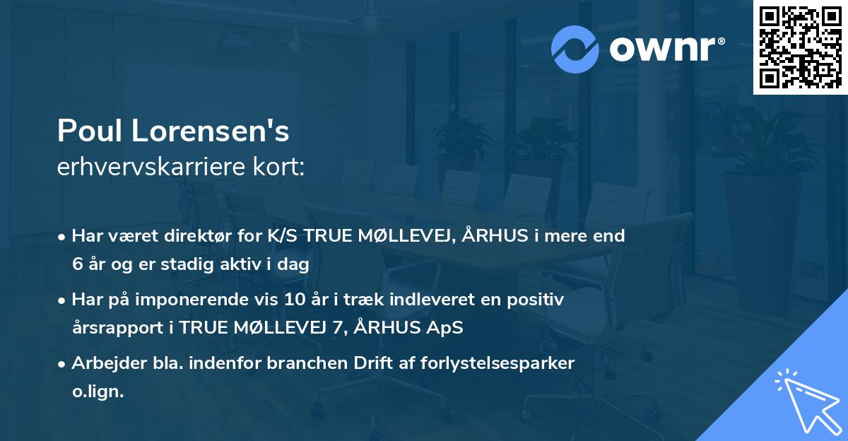 Poul Lorensen's erhvervskarriere kort