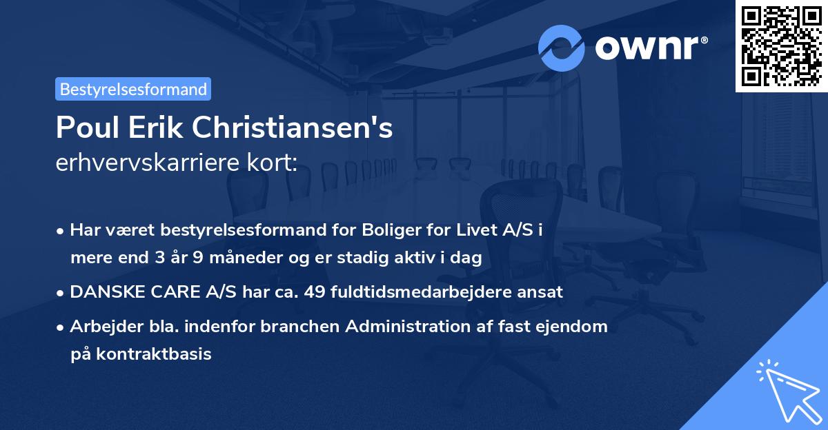 Poul Erik Christiansen's erhvervskarriere kort