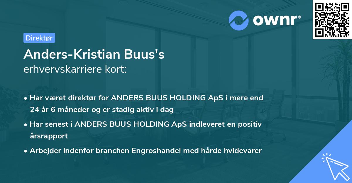 Anders-Kristian Buus's erhvervskarriere kort