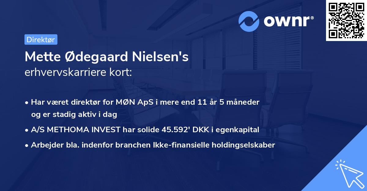 Mette Ødegaard Nielsen's erhvervskarriere kort