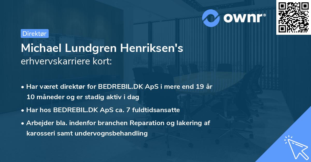 Michael Lundgren Henriksen's erhvervskarriere kort