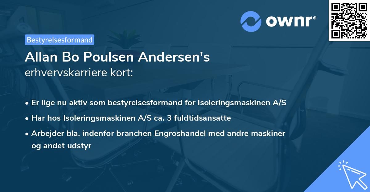Allan Bo Poulsen Andersen's erhvervskarriere kort
