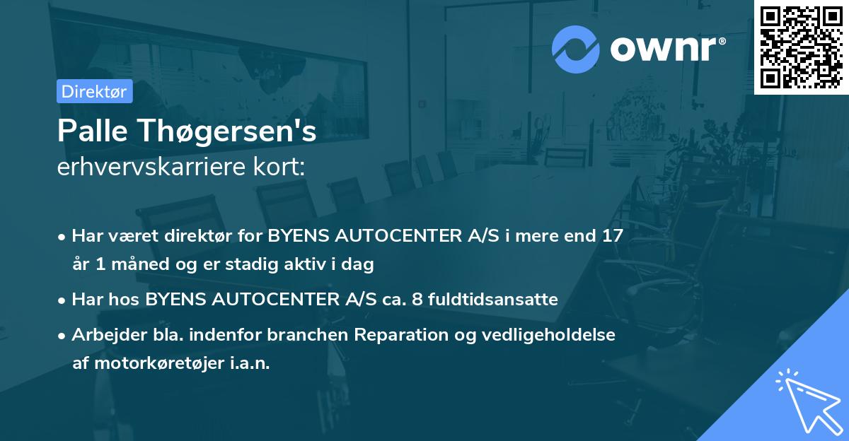 Palle Thøgersen's erhvervskarriere kort