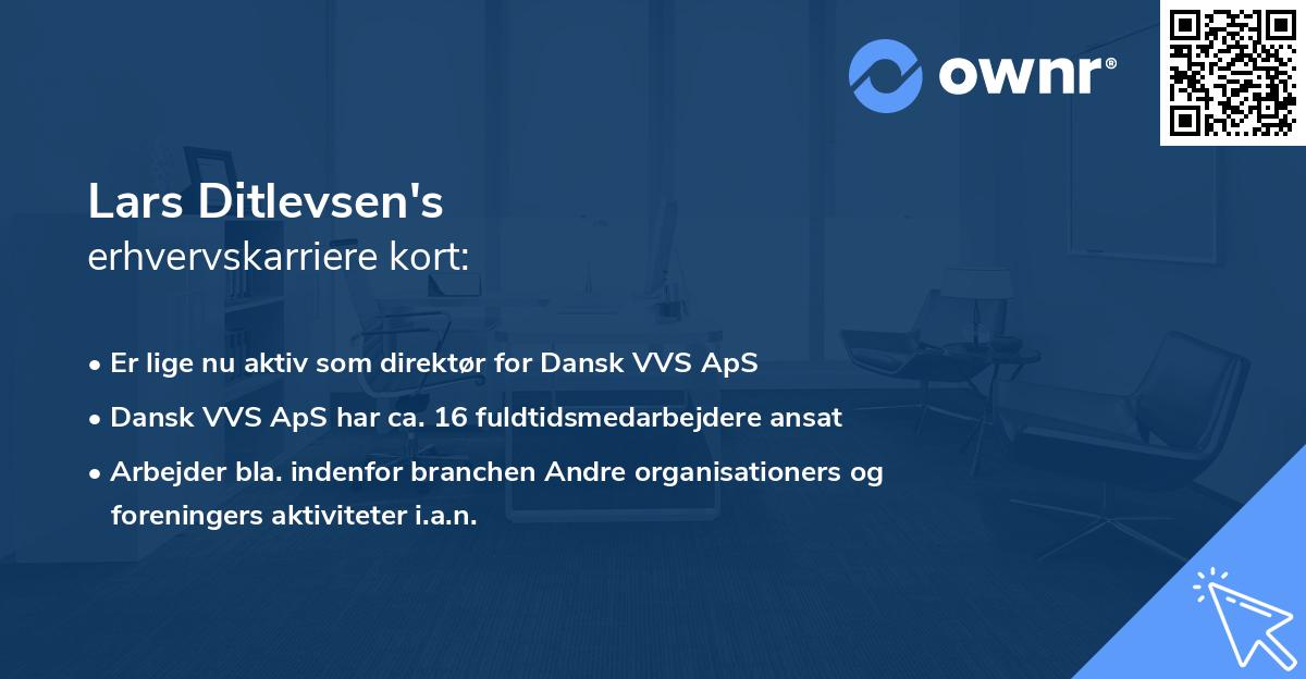 Lars Ditlevsen's erhvervskarriere kort