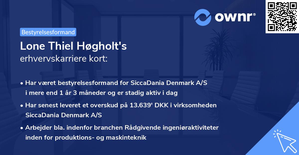Lone Thiel Høgholt's erhvervskarriere kort