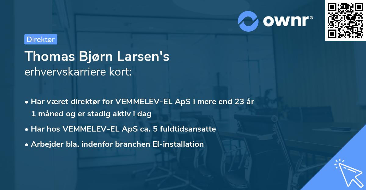 Thomas Bjørn Larsen's erhvervskarriere kort