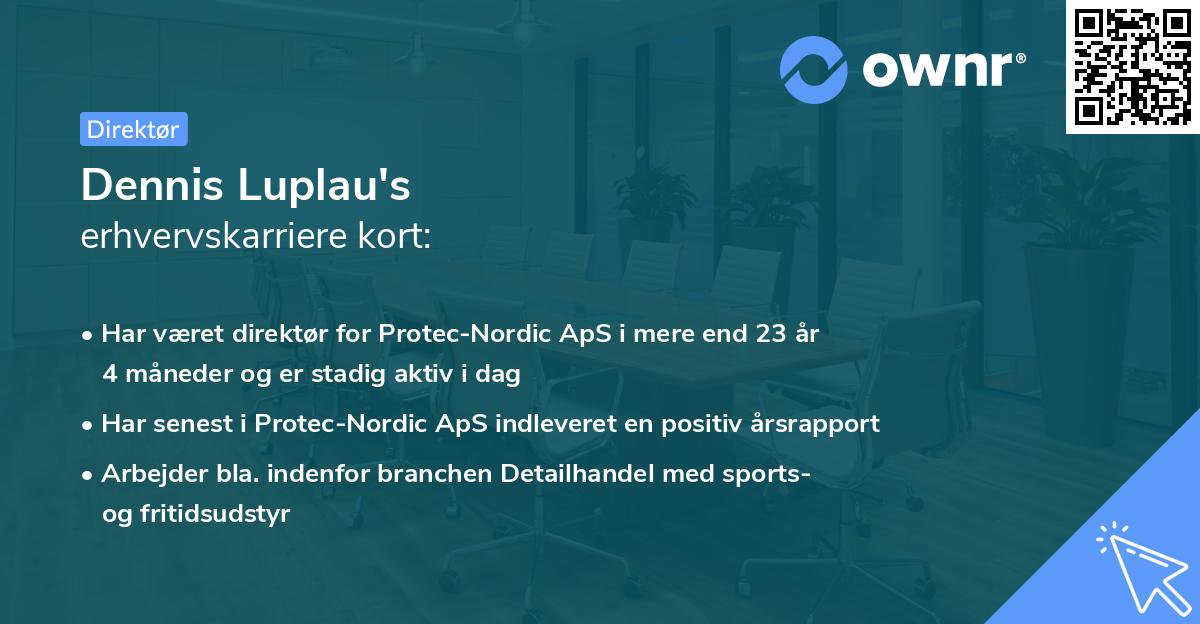 Dennis Luplau's erhvervskarriere kort