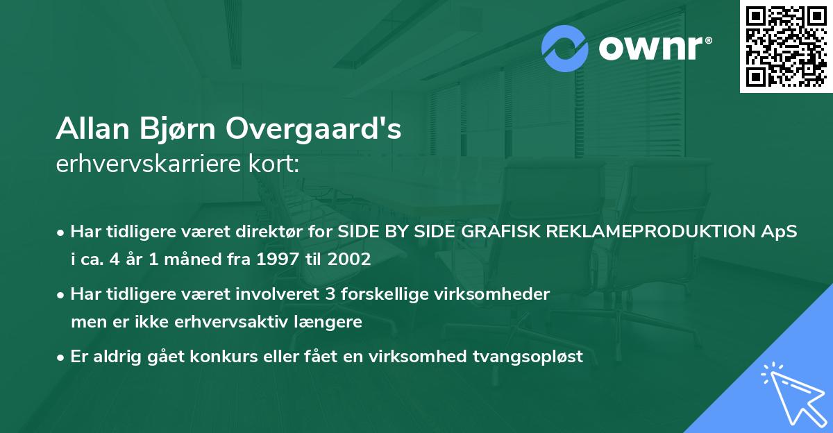 Allan Bjørn Overgaard's erhvervskarriere kort