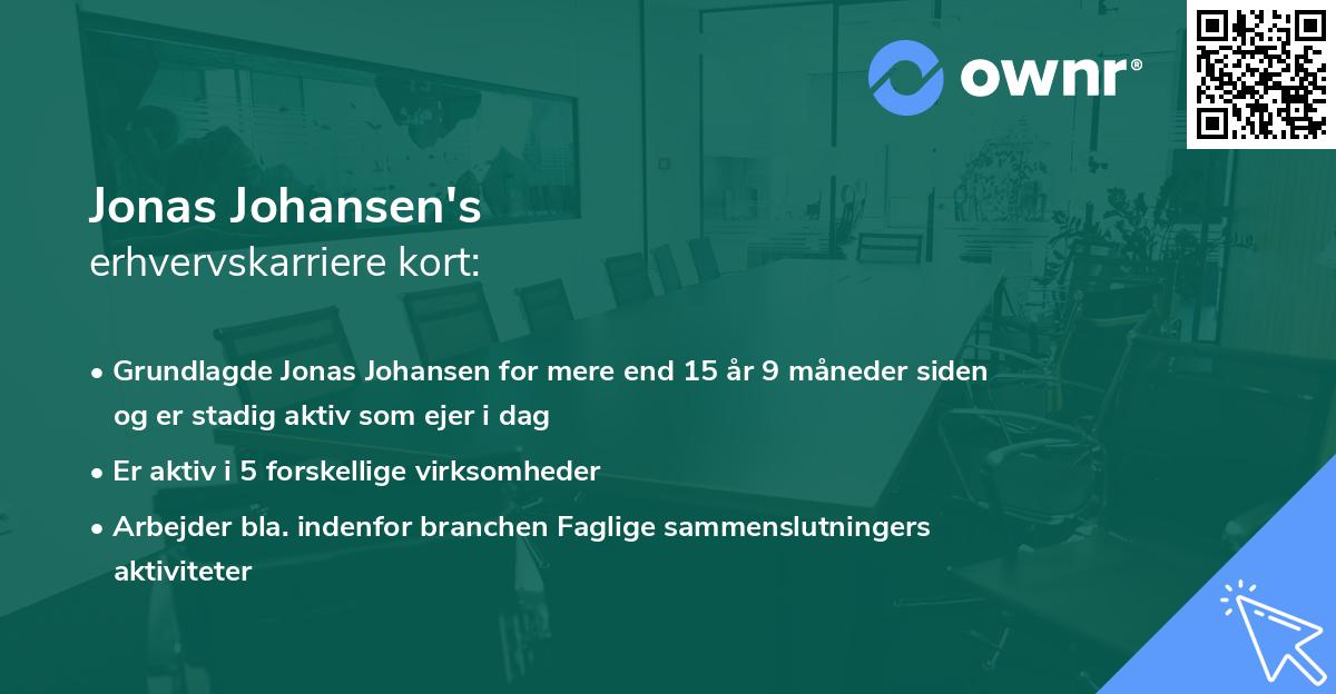 Jonas Johansen's erhvervskarriere kort