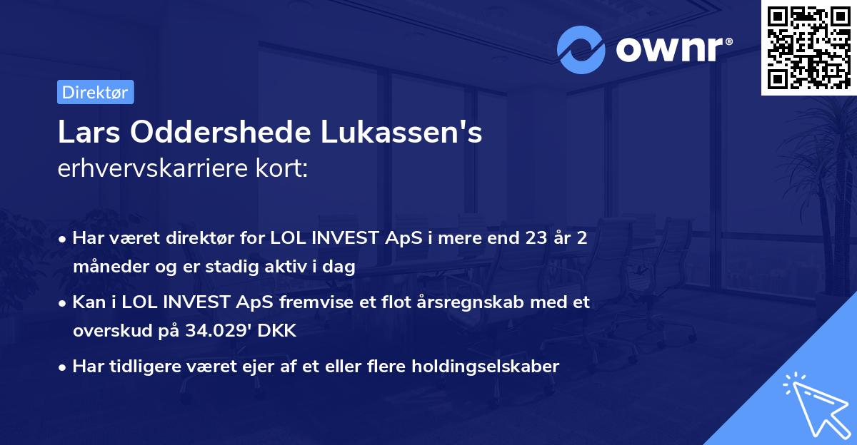 Lars Oddershede Lukassen's erhvervskarriere kort