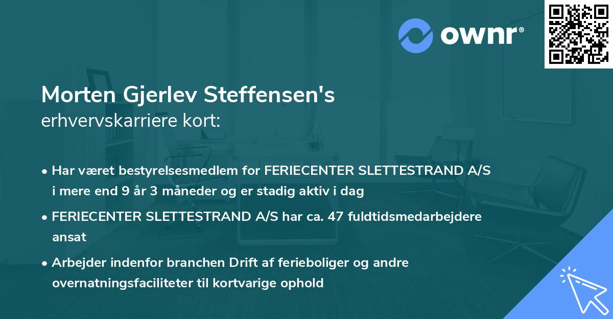 Morten Gjerlev Steffensen's erhvervskarriere kort