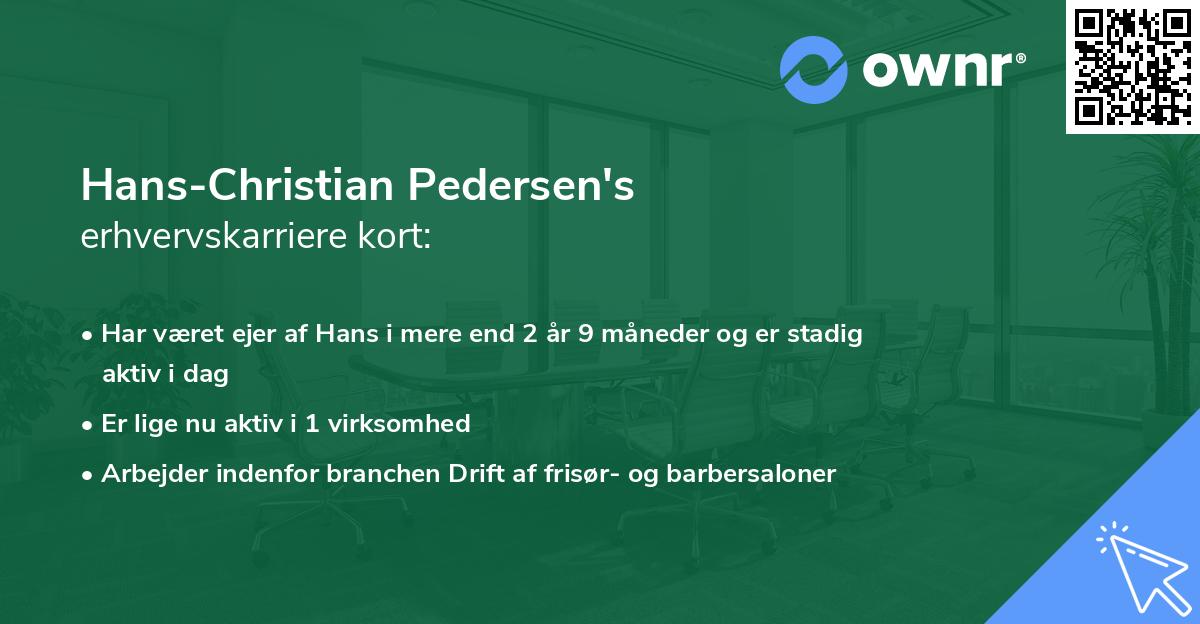 Hans-Christian Pedersen's erhvervskarriere kort