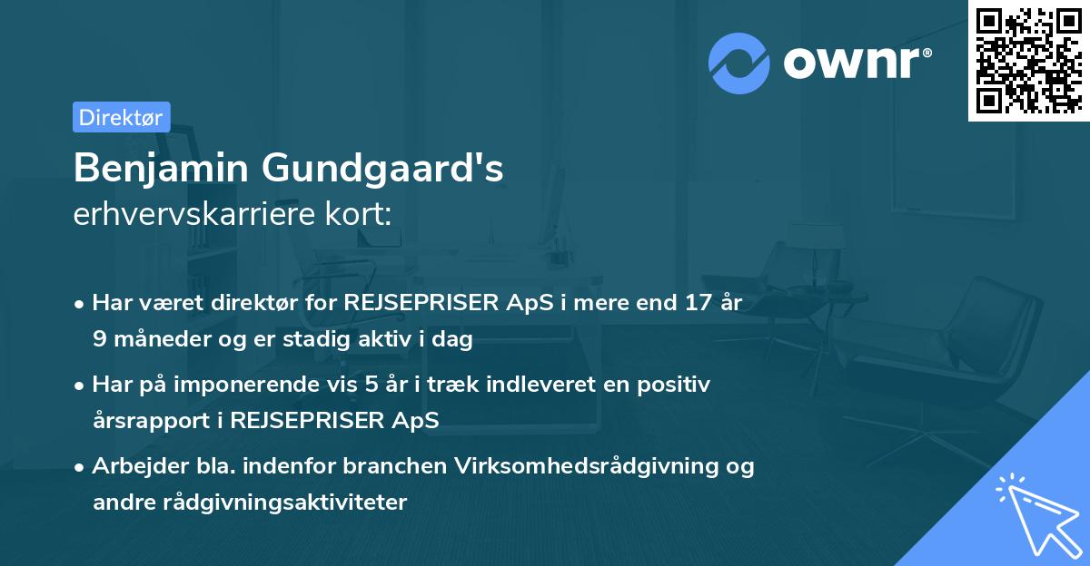 Benjamin Gundgaard's erhvervskarriere kort