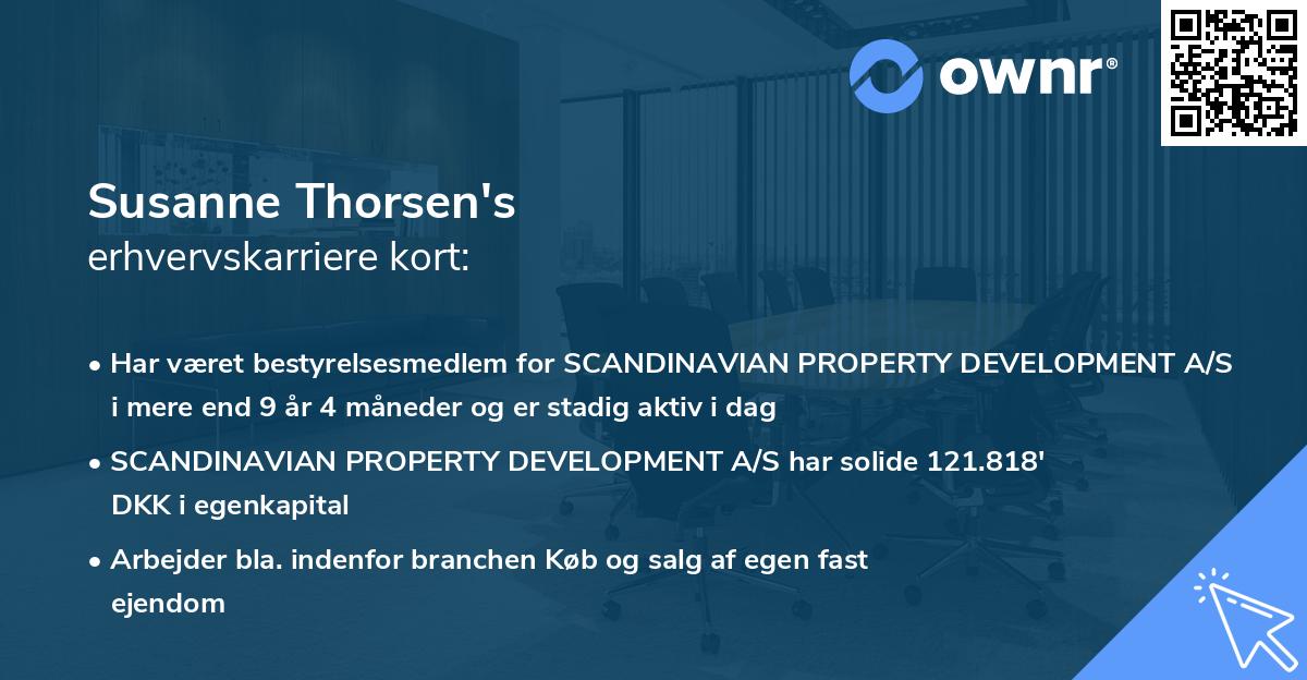 Susanne Thorsen's erhvervskarriere kort