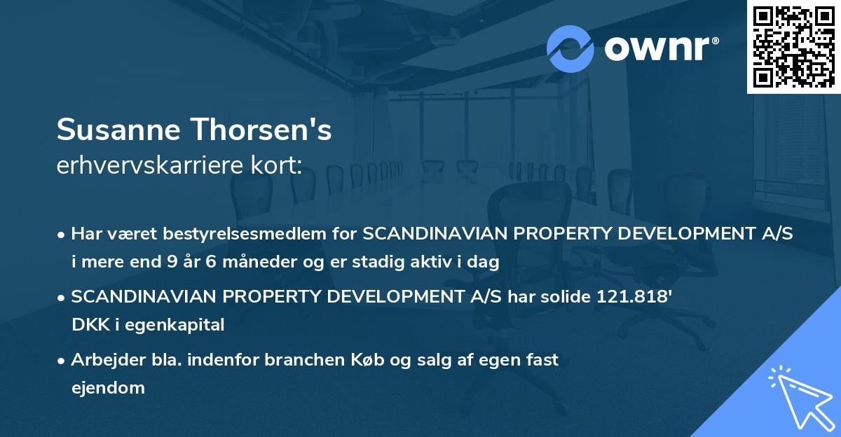 Susanne Thorsen's erhvervskarriere kort