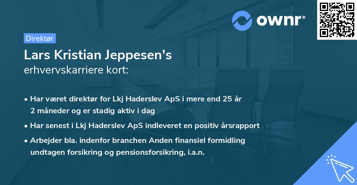 Lars Kristian Jeppesen's erhvervskarriere kort