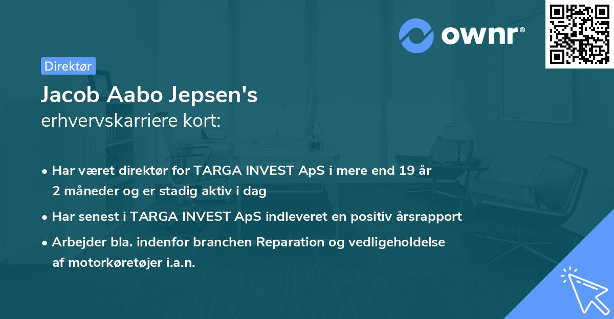 Jacob Aabo Jepsen's erhvervskarriere kort