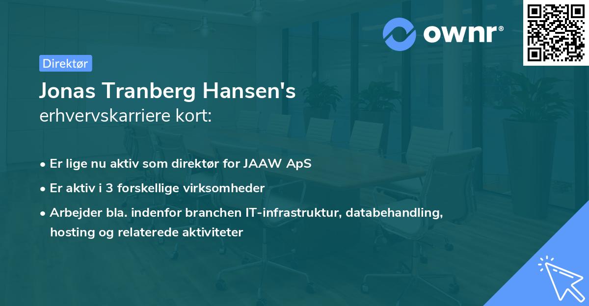 Jonas Tranberg Hansen's erhvervskarriere kort