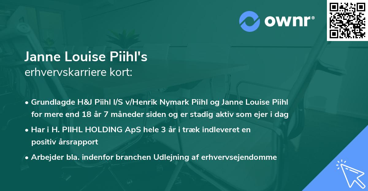 Janne Louise Piihl's erhvervskarriere kort