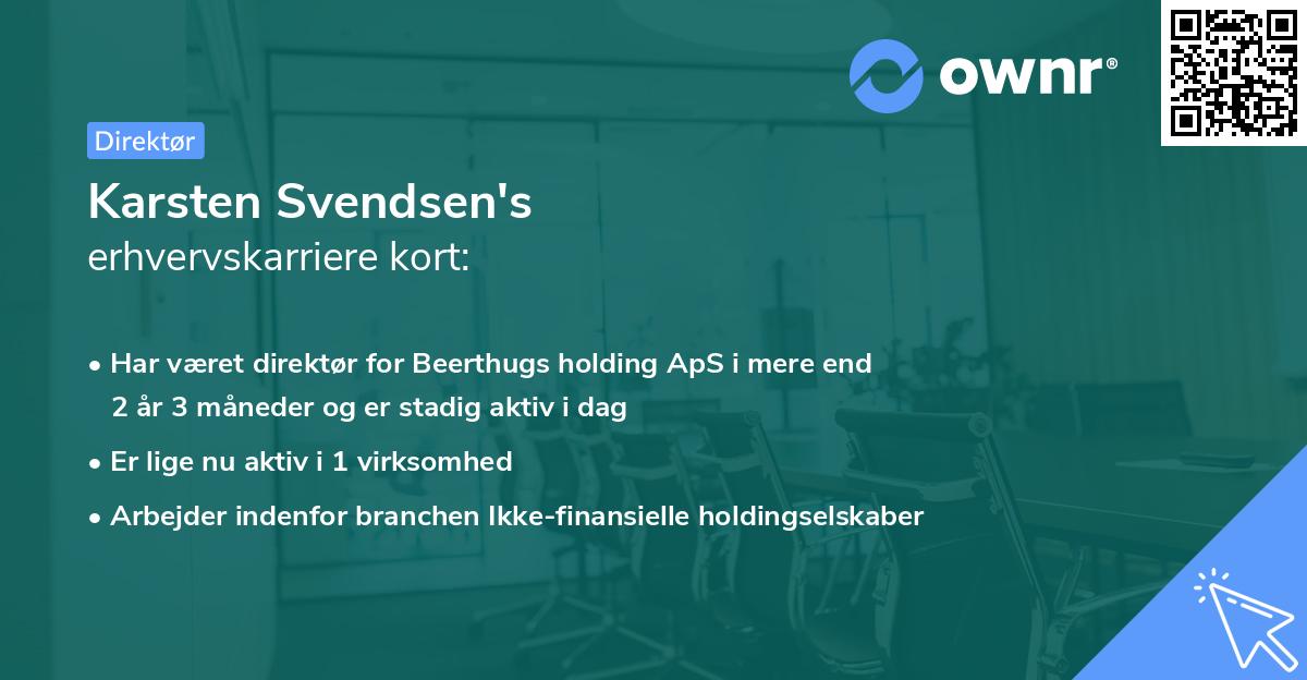 Karsten Svendsen's erhvervskarriere kort