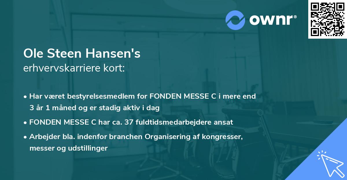 Ole Steen Hansen's erhvervskarriere kort